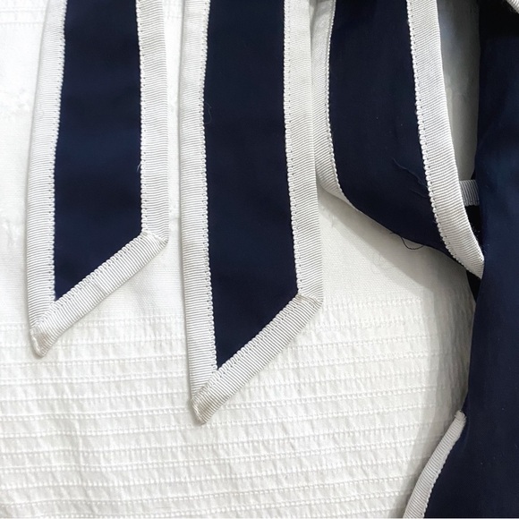 BANANA REPUBLIC NAVY WHITE BUTTON FRONT BELTED TRENCH  COAT - XS - Picture 12 of 15